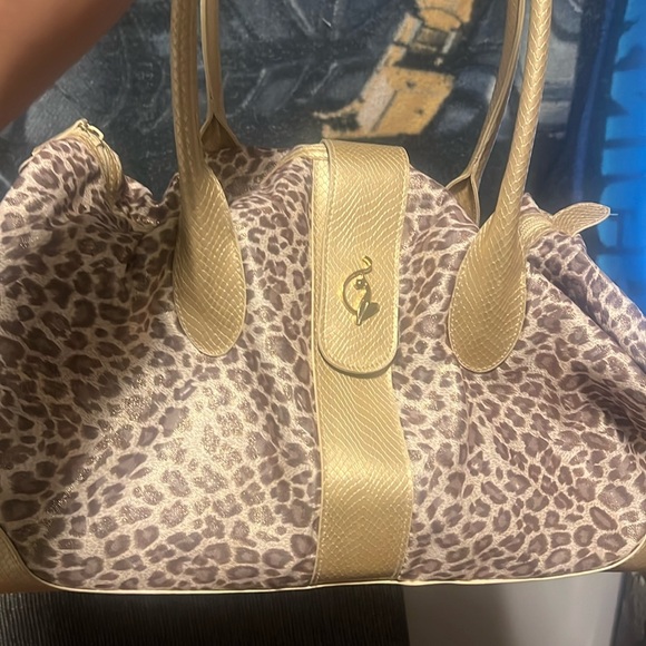 cheeta print duffle bag